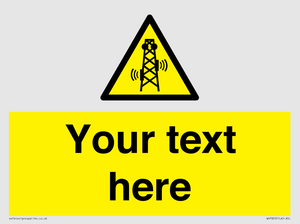 Custom warning RF radiation transmitter